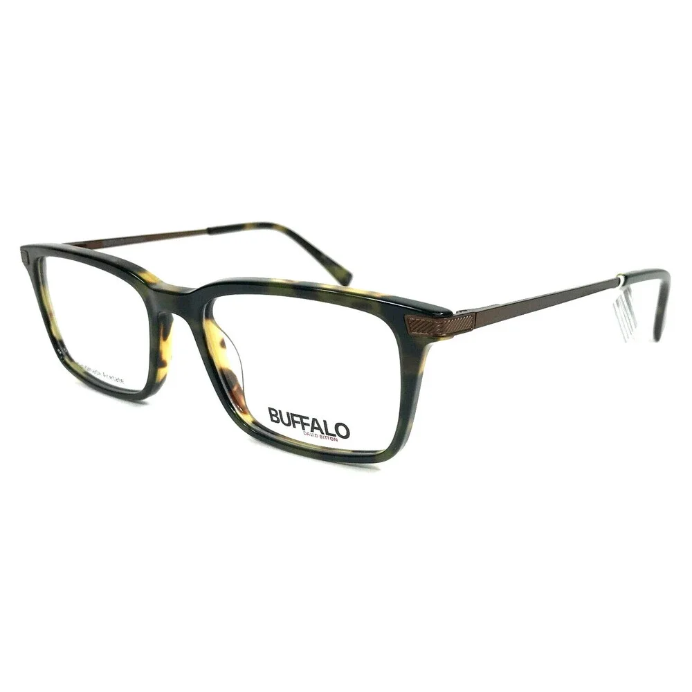 Buffalo by David Bitton Eyeglasses Frames BM003 OLI Green Tortoise 53-17-145